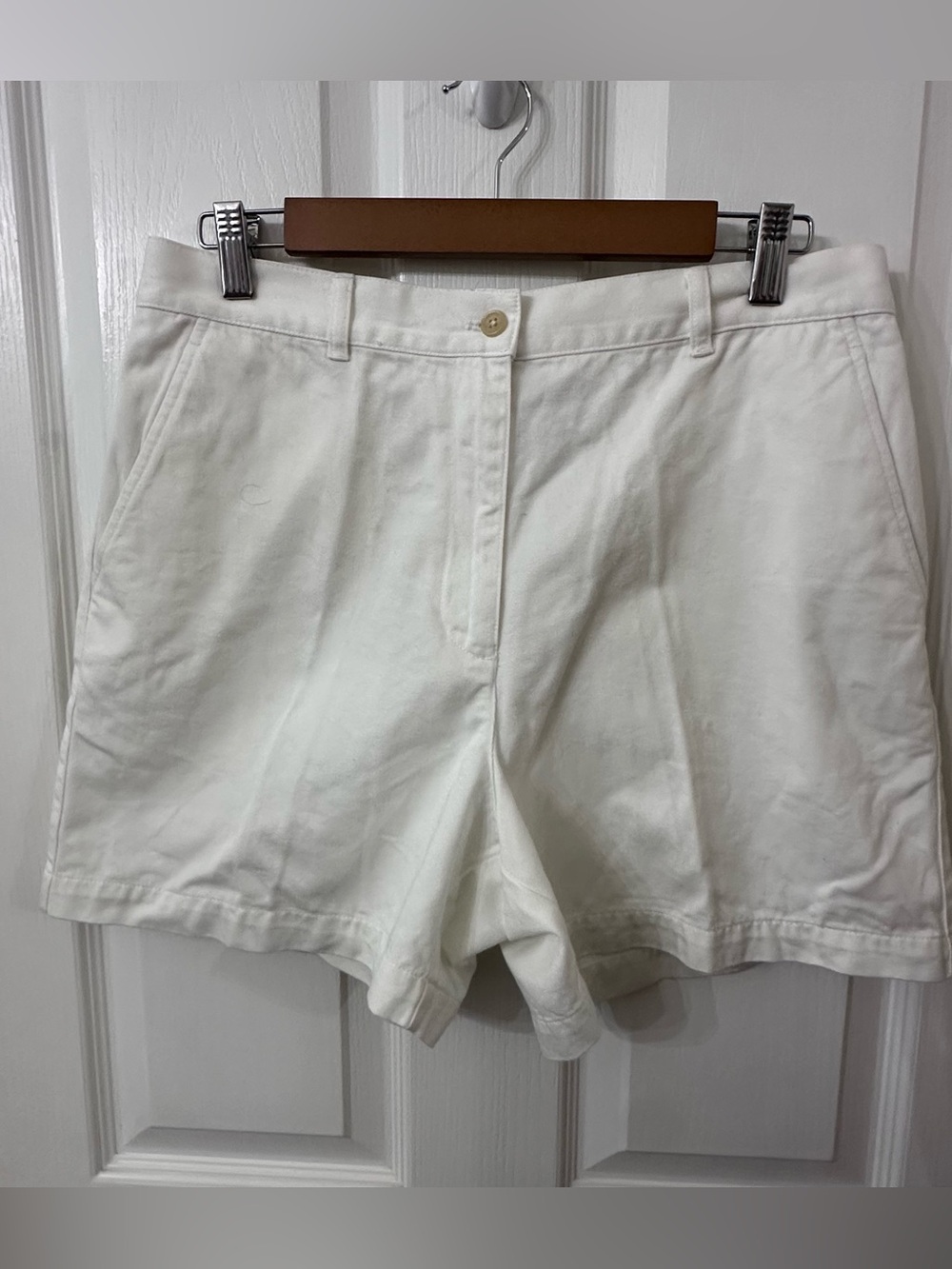Lauren Ralph Lauren White High Waisted Cotton Chino Shorts 12P